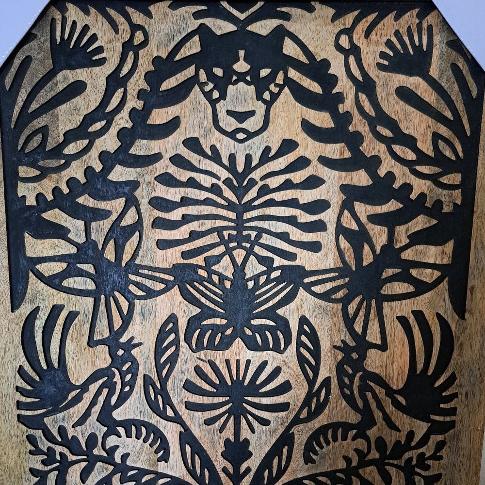 Artwork Wooden With black burned into the wood